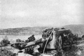 This picture shows one of the 21 cm guns at Kvarven